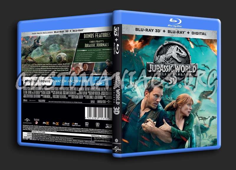 Jurassic World Fallen Kingdom 3D blu-ray cover