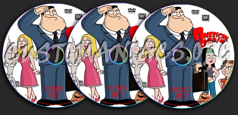 American Dad Season 3 dvd label