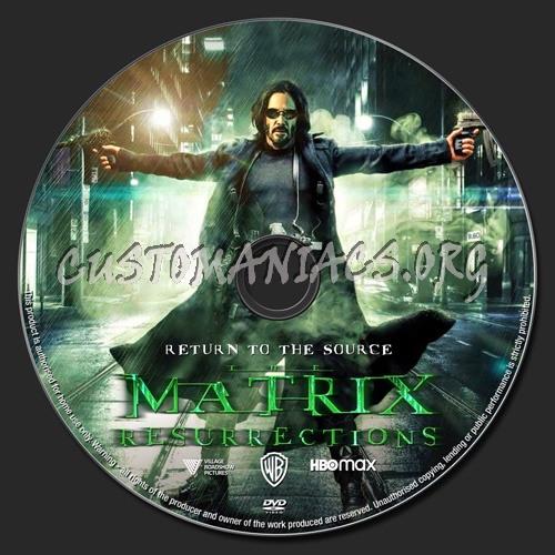 The Matrix Resurrections dvd label