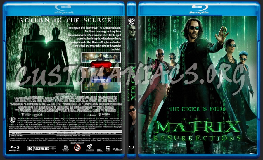 The Matrix Resurrections blu-ray cover