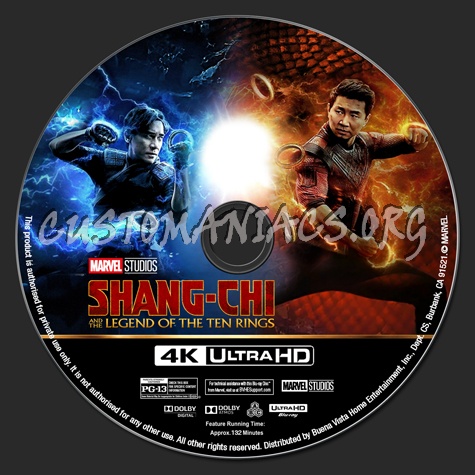 Shang-Chi and the Legend of the Ten Rings 4K blu-ray label