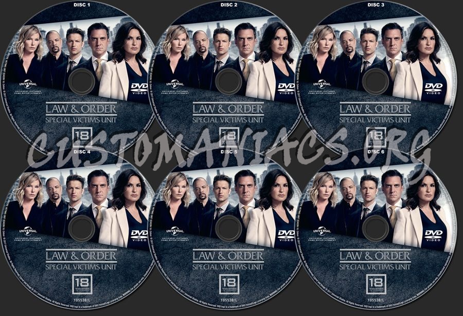 Law & Order Special Victims Unit Season 18 dvd label