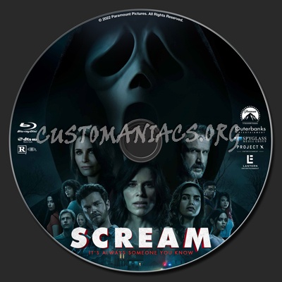 Scream 2022 blu-ray label