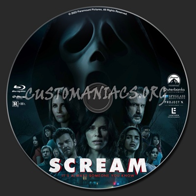 Scream 2022 blu-ray label