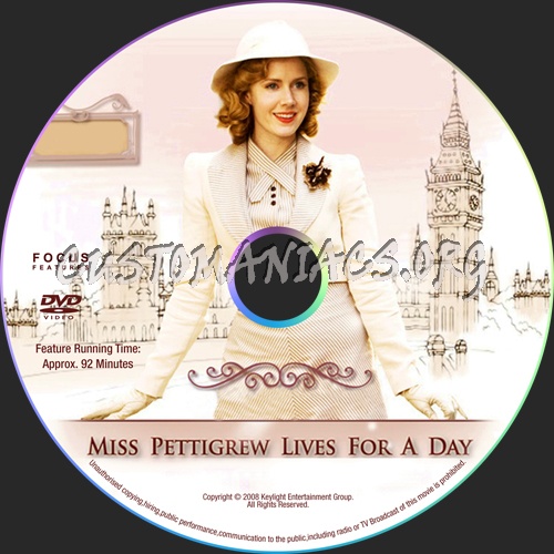 Miss Pettigrew Lives for a Day dvd label