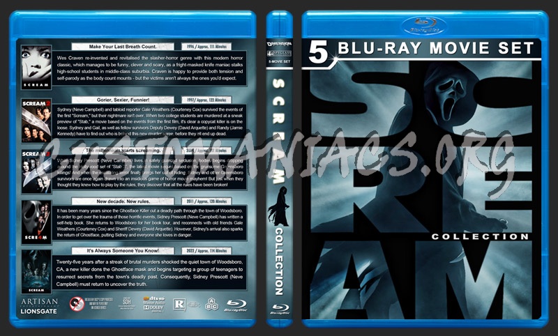 Scream Collection (5) blu-ray cover