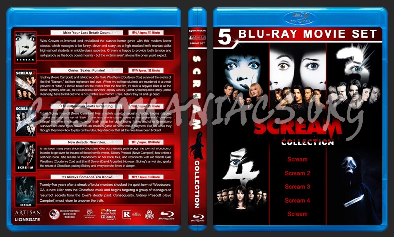 Scream Collection (5) blu-ray cover