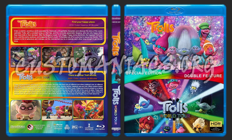 Trolls Double Feature (4K) blu-ray cover
