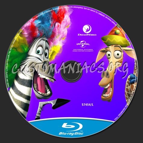 Madagascar 3 blu-ray label