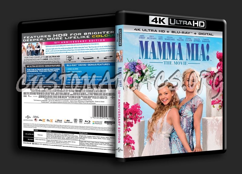 Mamma Mia The Movie 4K blu-ray cover
