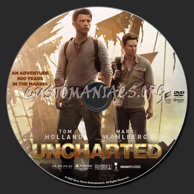 Uncharted (2022) dvd label