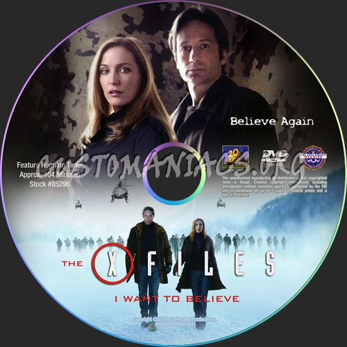 The X Files  I Want to Believe dvd label