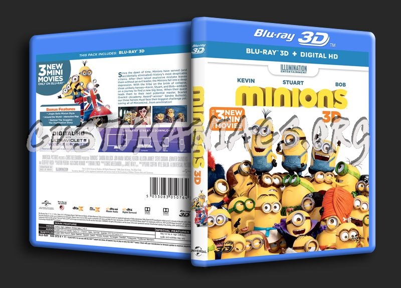 Minions 3D blu-ray cover