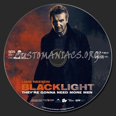 Blacklight (2022) blu-ray label