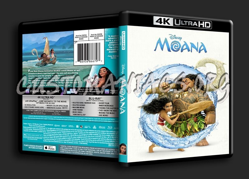 Moana 4K blu-ray cover