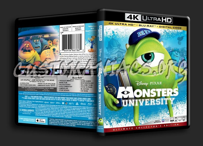 Monsters University 4K blu-ray cover