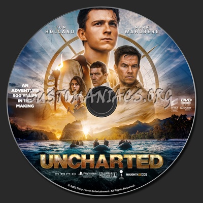Uncharted (2022) dvd label
