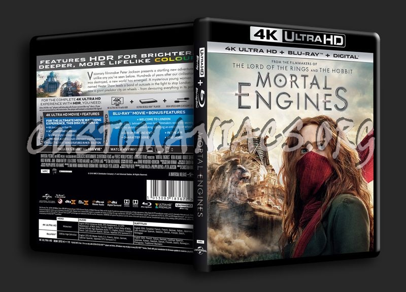 Mortal Engines 4K blu-ray cover