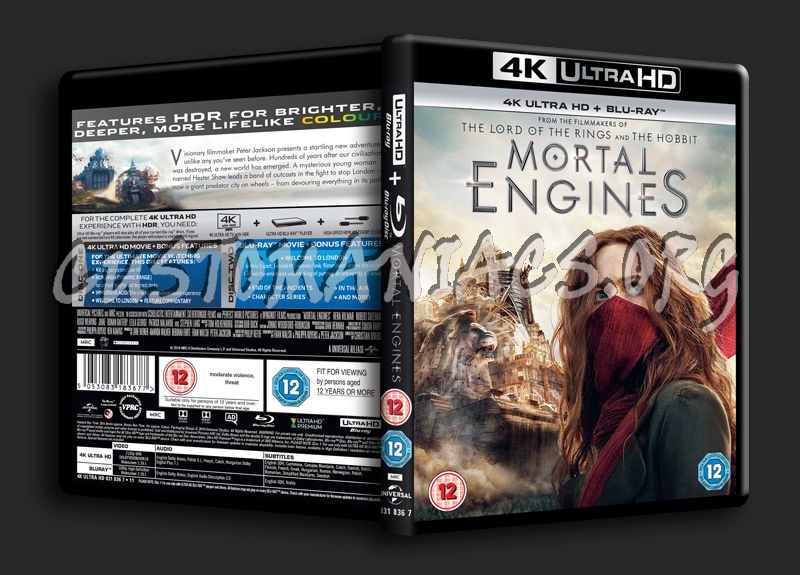 Mortal Engines 4K blu-ray cover