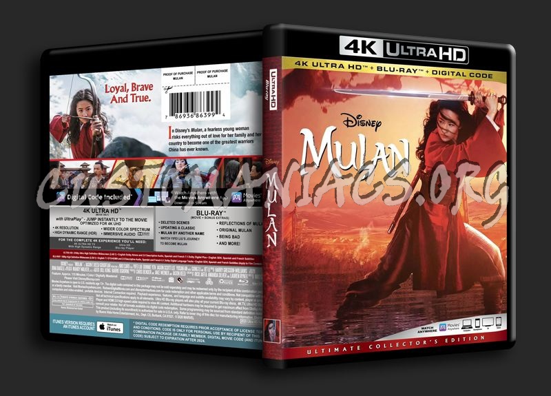 Mulan (2020) 4K blu-ray cover