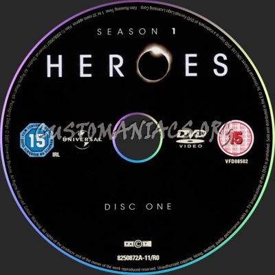 Heroes Season 1 dvd label