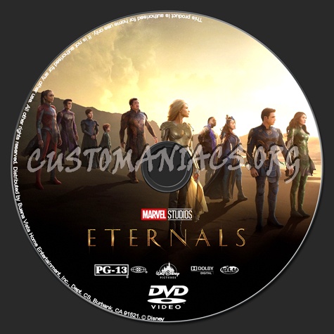 Eternals dvd label