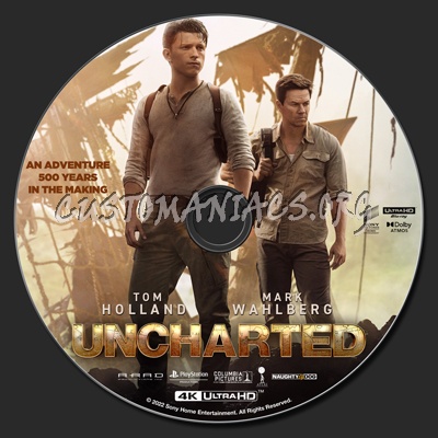 Uncharted (2022) 4K blu-ray label