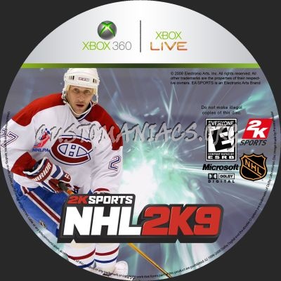 NHL 2k9 dvd label