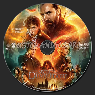 Fantastic Beasts: The Secrets of Dumbledore (2D & 3D) blu-ray label