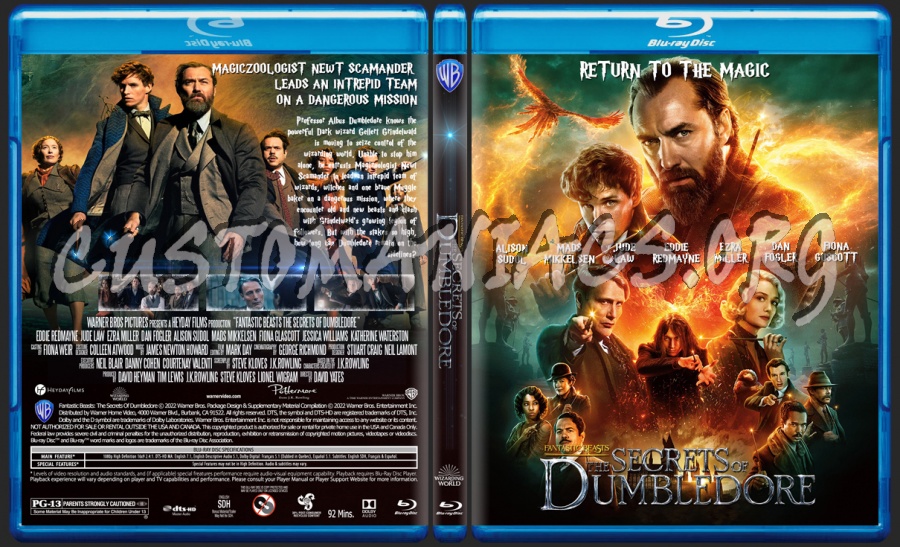 Fantastic Beasts The Secrets Of Dumbledore blu-ray cover