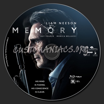 Memory (2022) blu-ray label