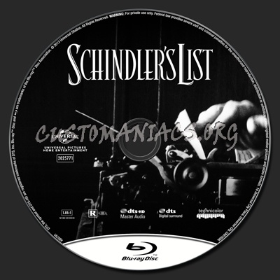 Schindler's List blu-ray label