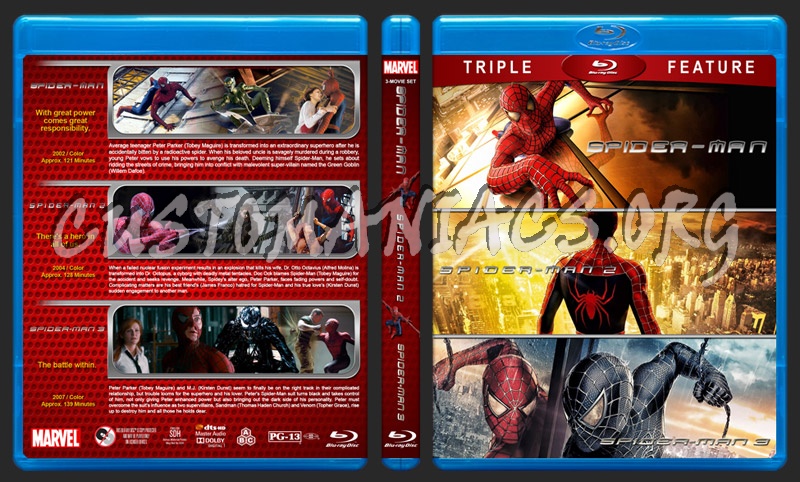 Spider-Man Triple Feature blu-ray cover