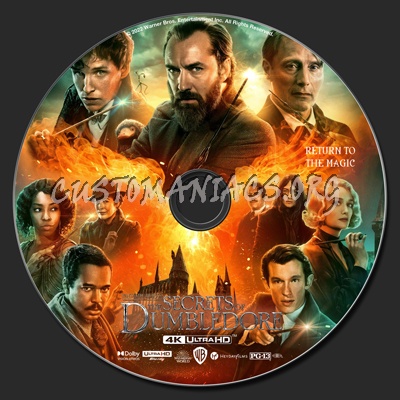 Fantastic Beasts: The Secrets of Dumbledore 4k blu-ray label