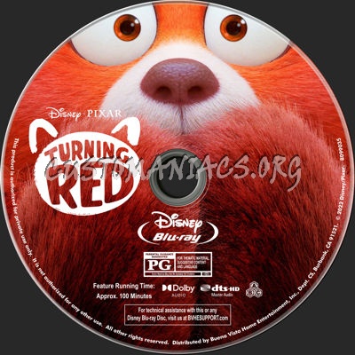 Turning Red (2022) blu-ray label