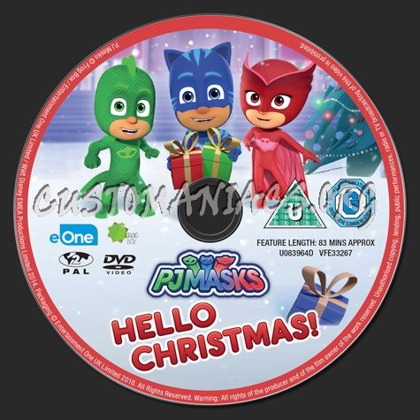 PJMasks Hello Christmas! dvd label