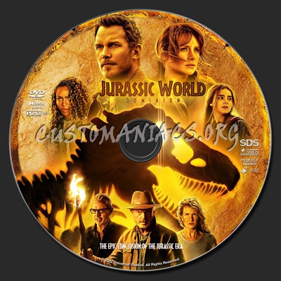 Jurassic World Dominion dvd label