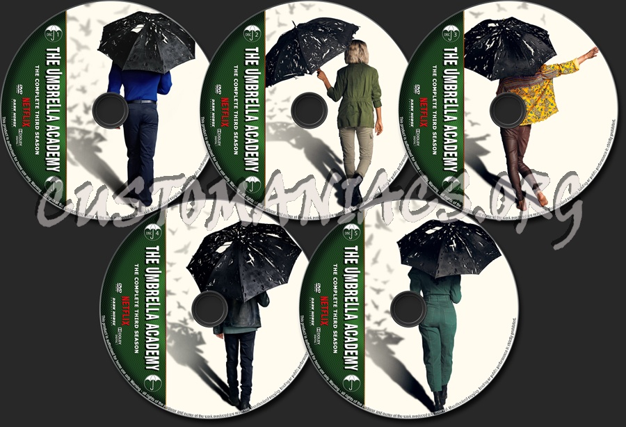 The Umbrella Academy Season 3 dvd label