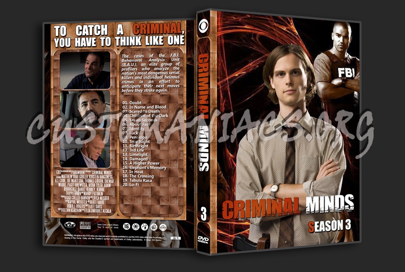 Criminal Minds season 3 dvd cover