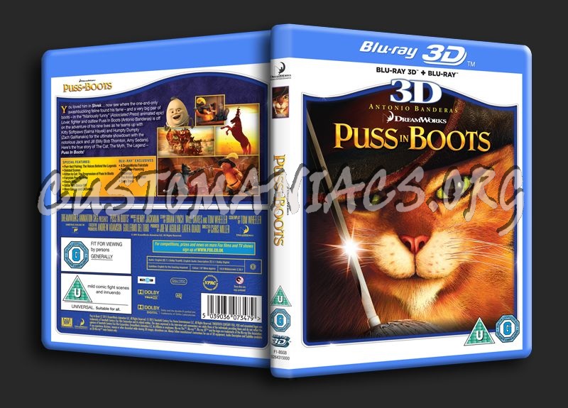 Puss in Boot  3D blu-ray cover