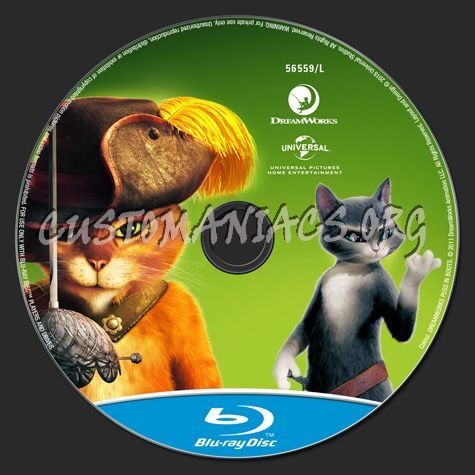 Puss in Boots blu-ray label
