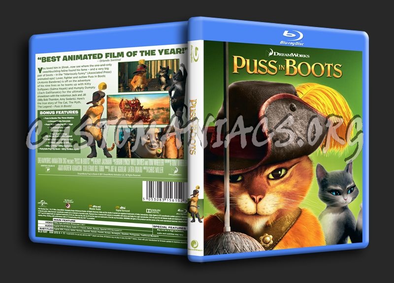 Puss in Boots blu-ray cover