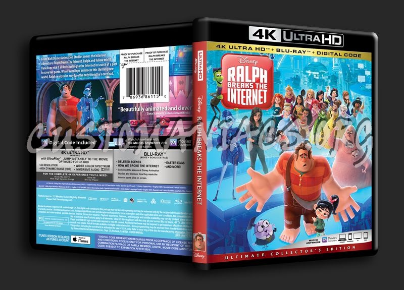 Ralph Breaks the internet 4k blu-ray cover