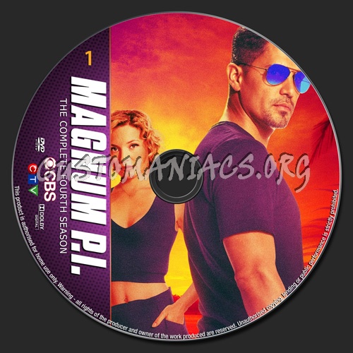 Magnum PI Season 4 dvd label