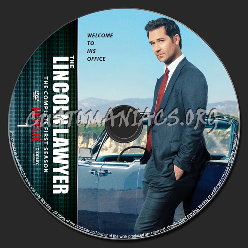 The Lincoln Lawyer Season 1 dvd label