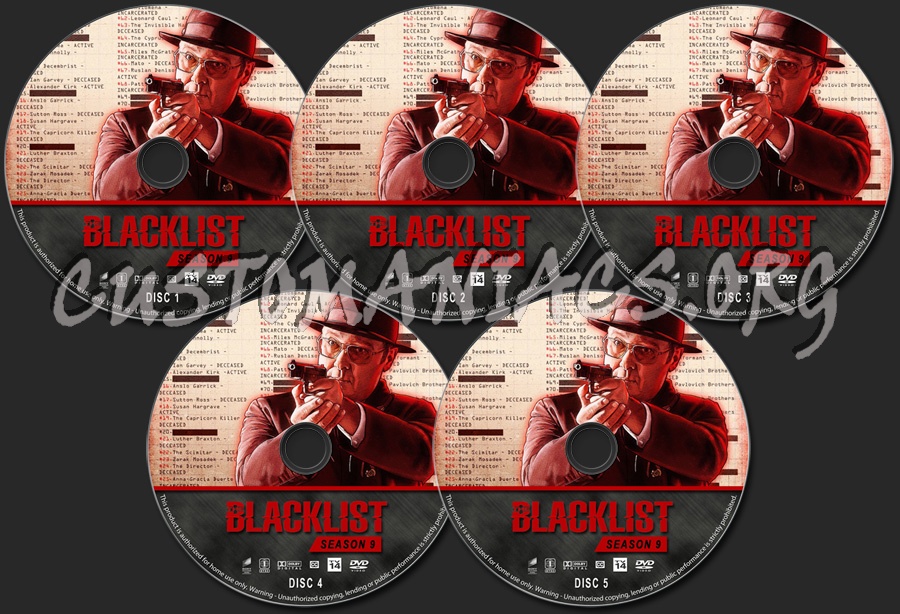 The Blacklist - Season 9 dvd label