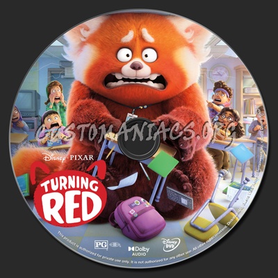 Turning Red dvd label
