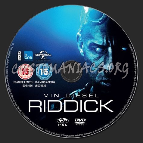 Riddick dvd label