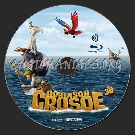 Robinson Crusoe 3D blu-ray label