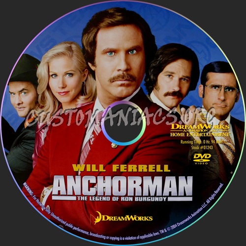 Anchorman The Legend Of Ron Burgundy dvd label